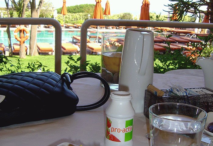Capri Palace Breakfast at L'Olivio overlooking pool