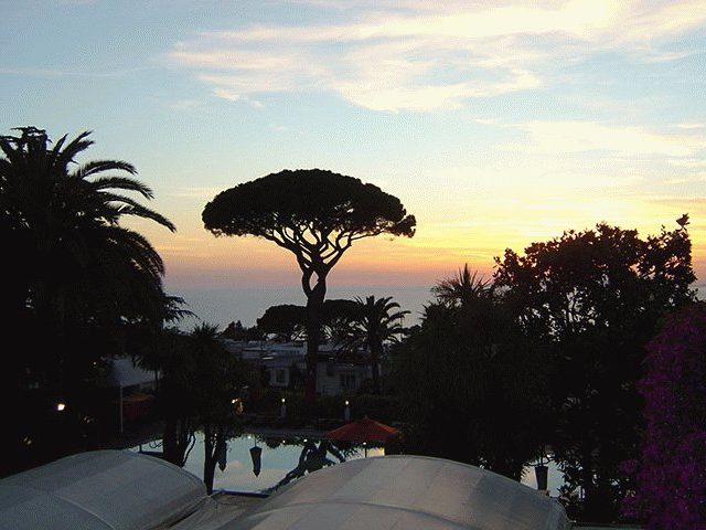 Sunset from Capri Palace sea view room