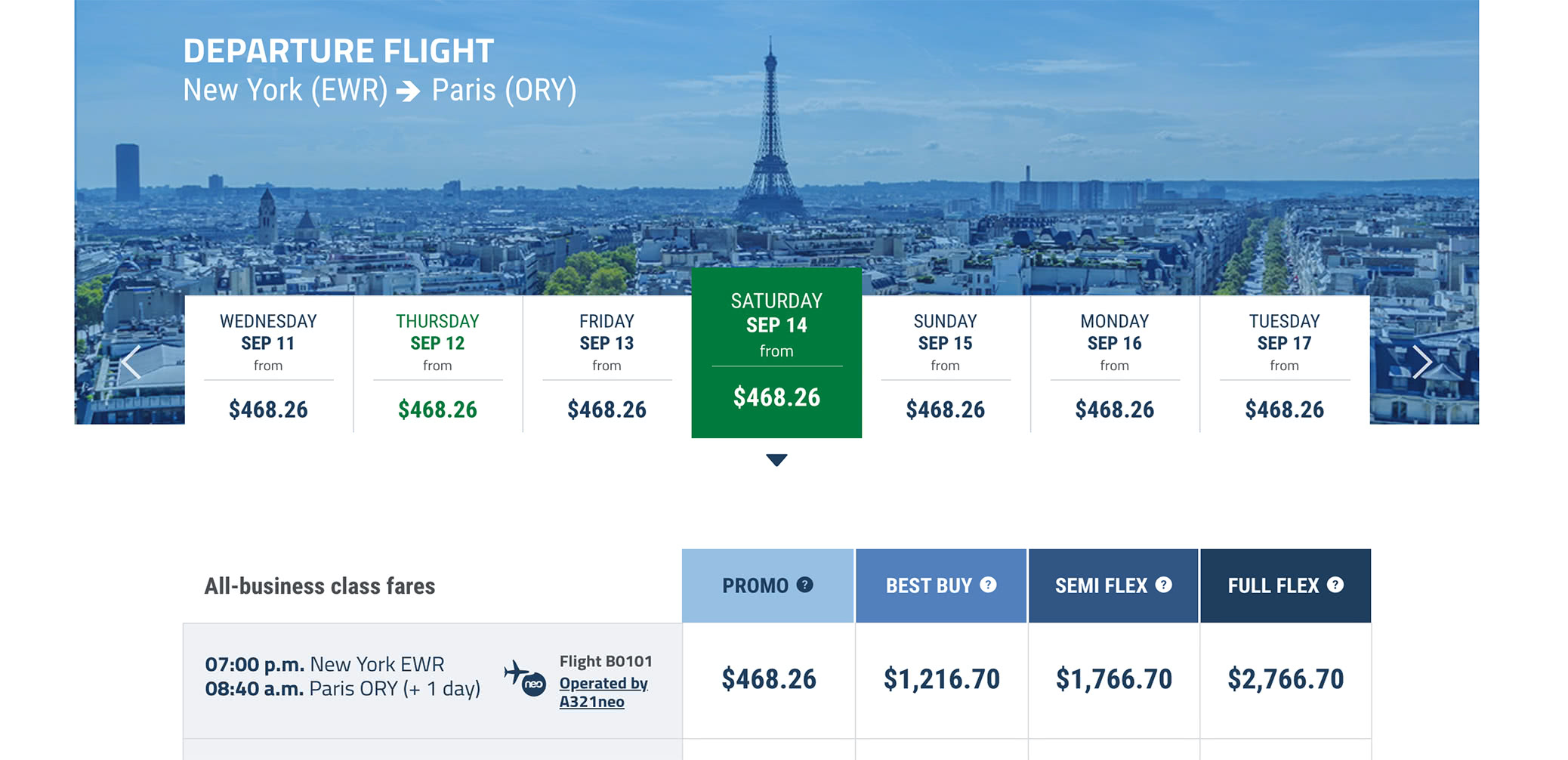 Flash Sale: New York To Paris In Business Class For $468!