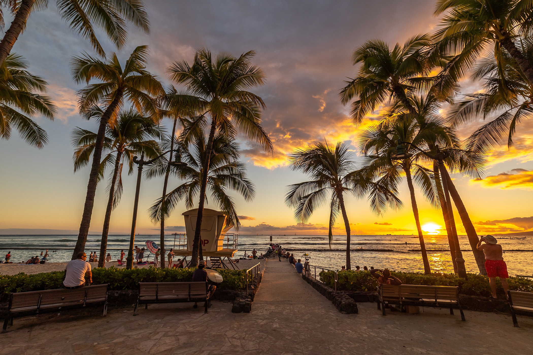 Waikiki Beach At Sunset